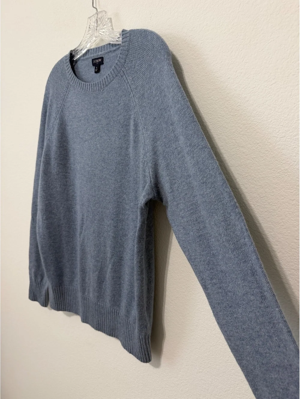 J. Crew Long Sleeve Crew Neck Blue Wool Blend Pullover Sweater Men's Size S